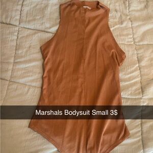 Sleeveless Ribbed Bodysuit - Tan